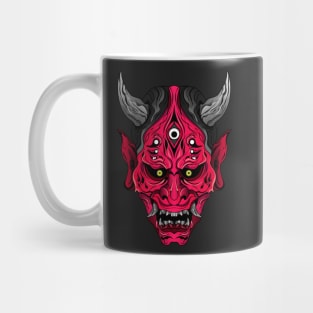 Illustrated Red Oni Demon Mug